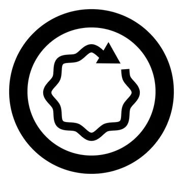Wavy arrow on circle icon in circle round black color vector illustration ima Ilustración de archivo