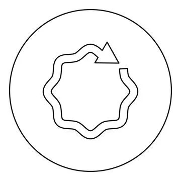 Wavy arrow on circle icon in circle round black color vector illustration i.. Ilustración de archivo