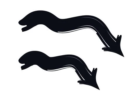 Wavy arrows pointing down bold thick stroke graphic element set Stock Illustration