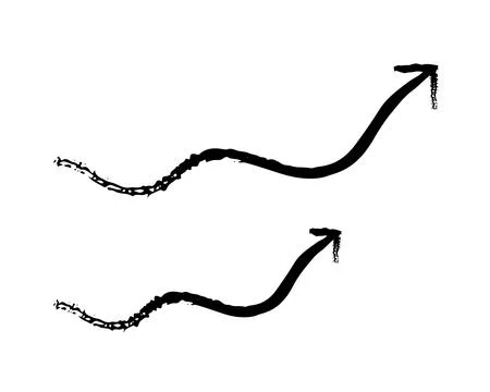 Wavy arrows pointing up grunge doodle design element set 스톡 일러스트