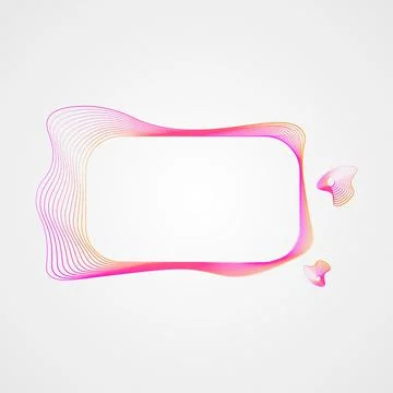 Wavy Asymmetric rectangular frame of line. Stylized guilloche. 스톡 일러스트