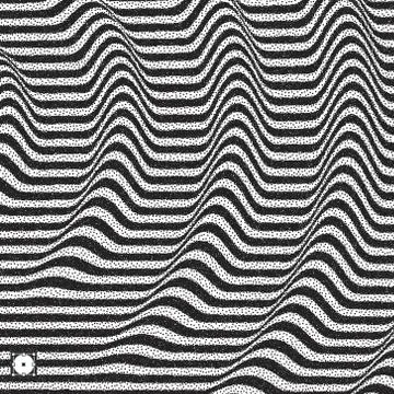 Wavy background. Black and white grainy dotwork design. Pointillism pattern w Illustrazione stock