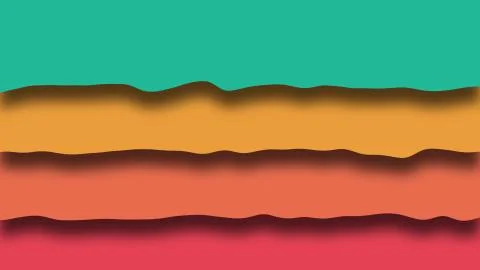 Wavy background from color layers. 3D rendering of modern art, computer created Stock Illustration