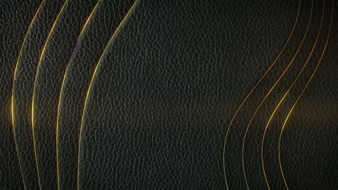 Wavy background of leather layers with gold stripes 3d rendering loop animation Stock Footage 227706083