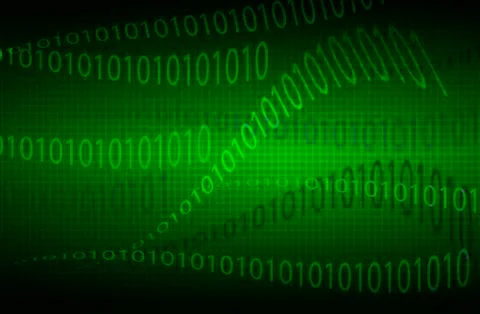 Wavy background matrix of digits 스톡 일러스트