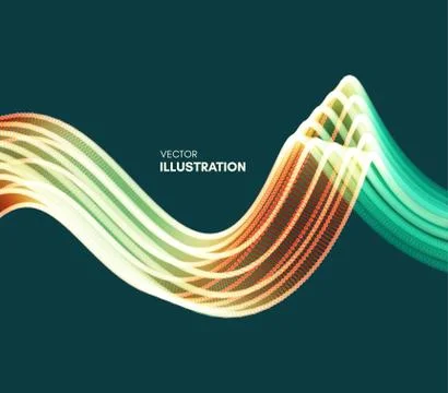 Wavy background with motion effect. 3d technology style. Vector illustration. Illustrazione stock