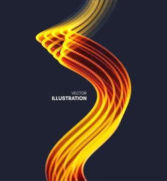 Wavy background with motion effect. 3d technology style. Vector illustration. Stock Illustration