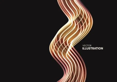 Wavy background with motion effect. 3d technology style. Vector illustration. Stock Illustration