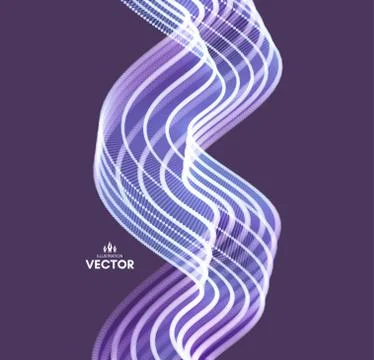 Wavy background with motion effect. 3d technology style. Vector illustration. Illustrazione stock