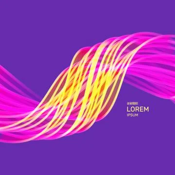 Wavy background with motion effect. 3d technology style. Vector illustration. Illustrazione stock