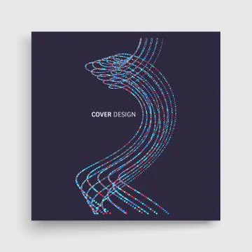 Wavy background with motion effect. 3d technology style. Vector illustration. Illustrazione stock