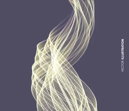 Wavy background with motion effect. 3d technology style. Vector illustration. Stock Illustration