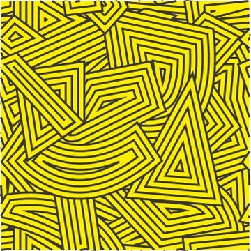Wavy background. Yellow waves. Seamless wallpaper on horizontally surface. Stock Illustration