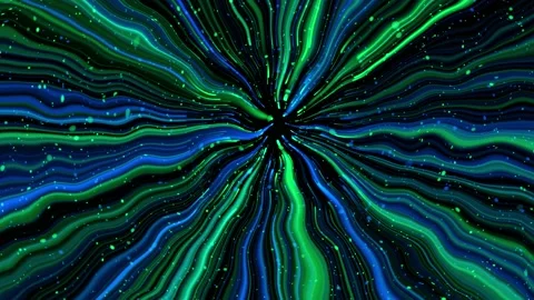 Wavy beams of light in blue and green tones. Stock Footage 196989336
