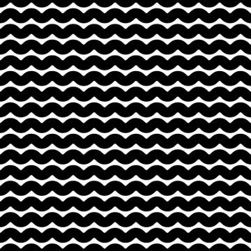 Wavy, billowy lines seamless pattern. Vector illustration. Stock Illustration