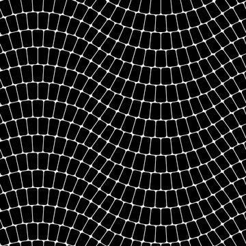 Wavy black cobblestone. Small black squares. Seamless vector pattern. Stock Illustration
