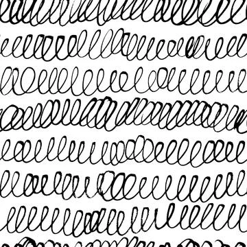 Wavy black grunge lines vector seamless pattern. Stock Illustration