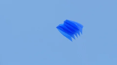 Wavy Blue Giant Kite Stock Footage 127390425