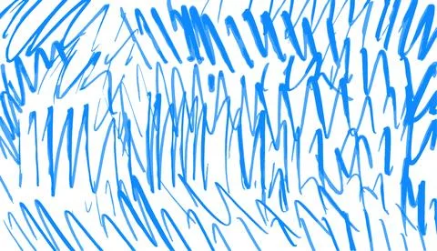 Wavy blue lines with a marker on a white background. Vector hand drawn textur Illustrazione stock