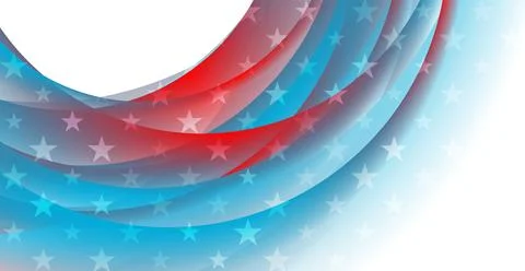 Wavy blue red concept USA flag abstract background Illustrazione stock
