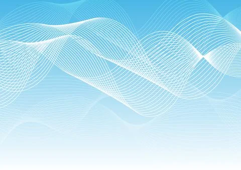 Wavy blue, white  abstract background. Stock Illustration