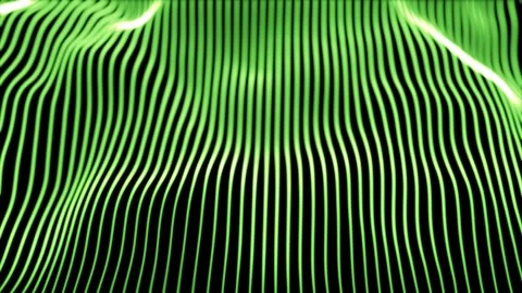 Wavy blurred green digital tech loop lines background Stock Footage 337851703