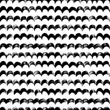 Wavy bold brush strokes vector seamless pattern. Stock Illustration