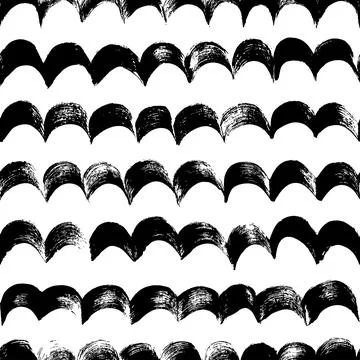 Wavy bold brush strokes vector seamless pattern. Stock Illustration