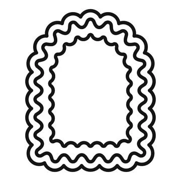 Wavy border creating a decorative rectangular frame with rounded corners Stock Illustration
