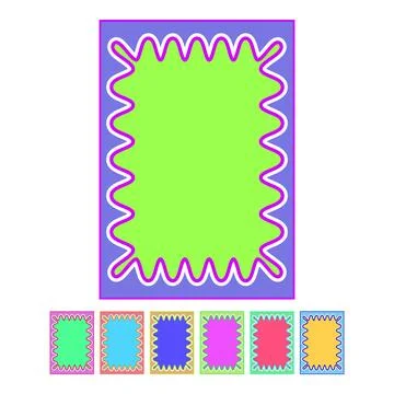 Wavy border frame template for wedding invitation design Stock Illustration