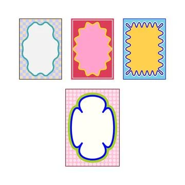 Wavy borders creating colorful frame collection Stock Illustration