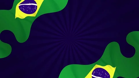 Wavy Brazil Flag Background. Animated Patriotic Frame for National Celebrat.. Stock Footage 318410671