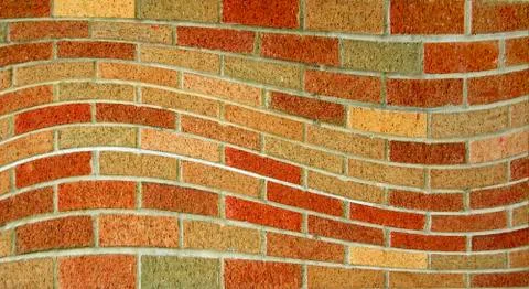 Wavy brick wall Stock Illustration