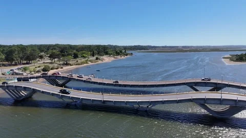 Wavy Bridge of Puente de La Barra 스톡 동영상 341247470
