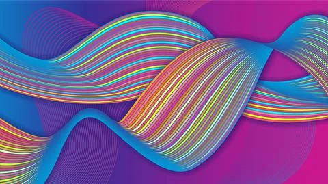 Wavy bright colored abstract background Stock Illustration
