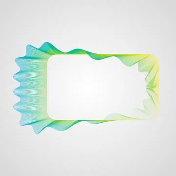 Wavy bright gradient rectangular frame. Stylized Guilloche Element Stock Illustration