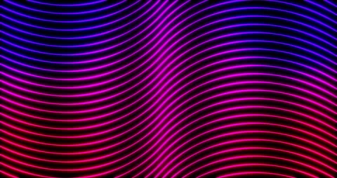 Wavy Bright neon abstract gradient lines tech futuristic motion background Stock Footage 255809614