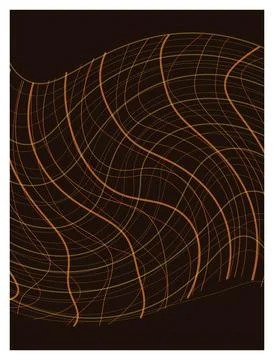 Wavy brown and orange lines forming abstract grid pattern. Stock Illustration