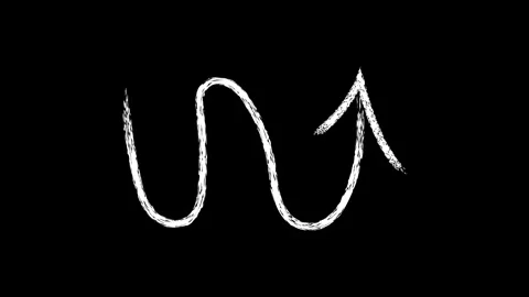 Wavy chalk arrow animation hand drawn white motion graphic on black backgro.. Stock Footage 338165011