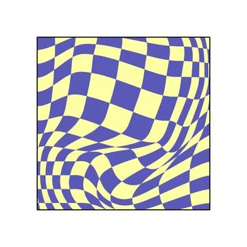 Wavy checker grid creating visual effect Stock Illustration