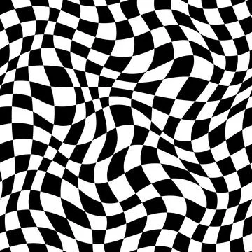 Wavy checker pattern checkerboard optical illusion Stock Illustration