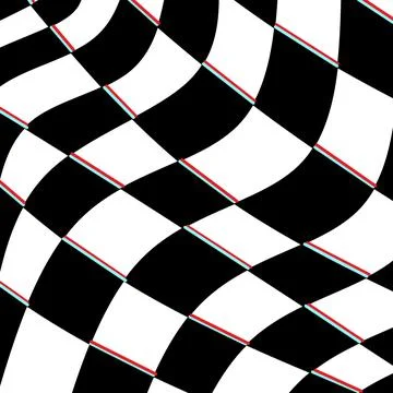 Wavy Checkerboard Optical Illusion. Stock Illustration