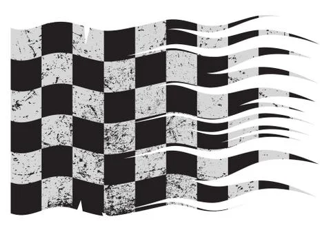 Wavy Checkered Flag Grunged Illustrazione stock