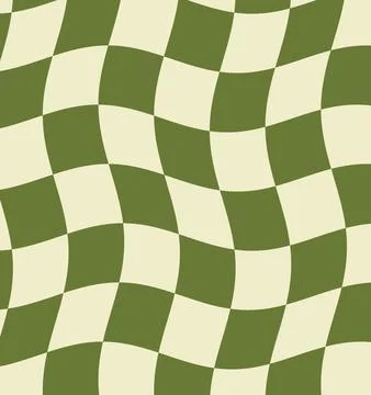 Wavy checkered pattern design with creamy white and olive green colors for .. Stock Illustration