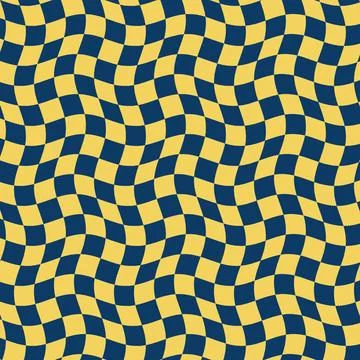 Wavy checkered pattern vector background illustration with optical illusion.. Stock Illustration