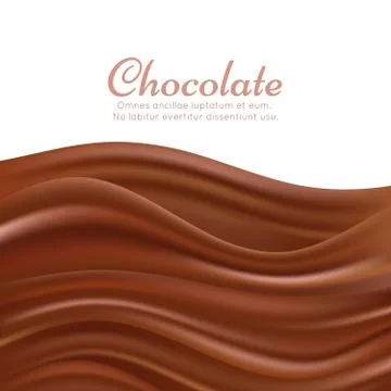 Wavy chocolate splash vector background Stock Illustration