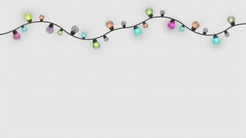 Wavy Christmas LED String Lights Decoration - Multicolor Festive Border Stock Footage 322527542