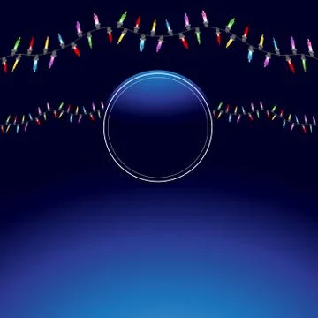 Wavy Christmas Light String Background Illustrazione stock
