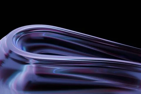 Wavy chrome abstract against black Stock Illustration