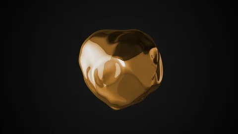 Wavy chromic gold spherical surface Stock Footage 129326221